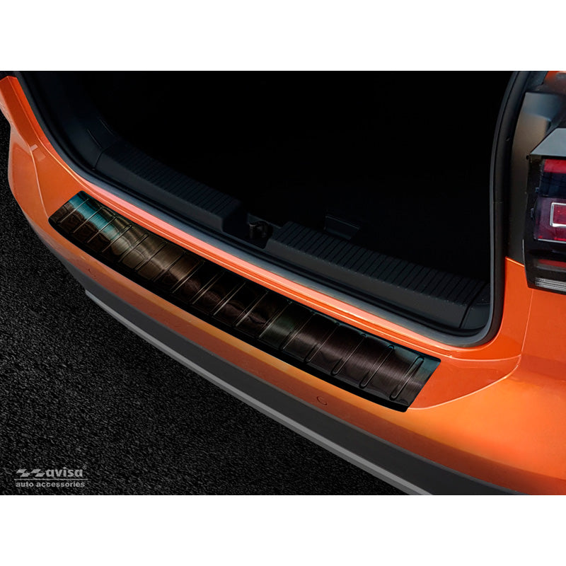 Avisa, protection de pare-chocs arrière, noir, acier inoxydable, convient à Volkswagen T-Cross 2019-2024 & FL 2024- « Ribs »