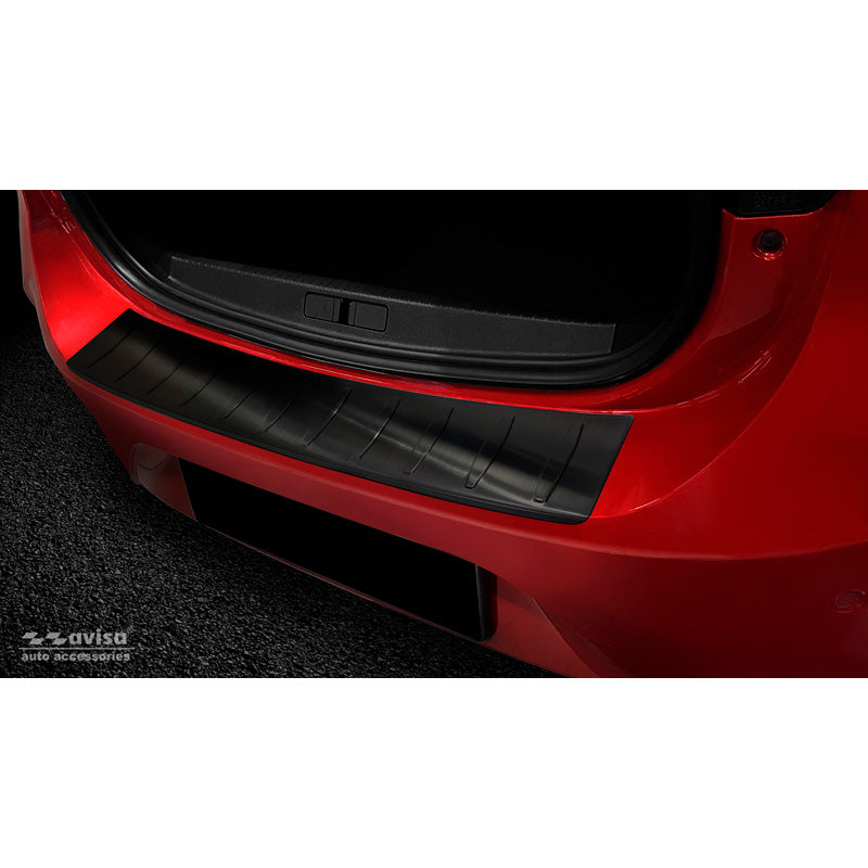 Avisa, Rear bumper protector, Black, Stainless steel, fits Opel Corsa F HB 5-door GS-Line 2019- 'Ribs'