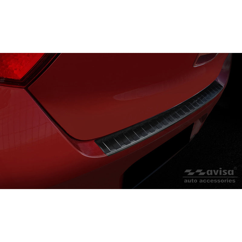 Avisa, Rear bumper protector, Black, Stainless steel, fits Hyundai i10 HB 5-door 2019- 'Ribs'