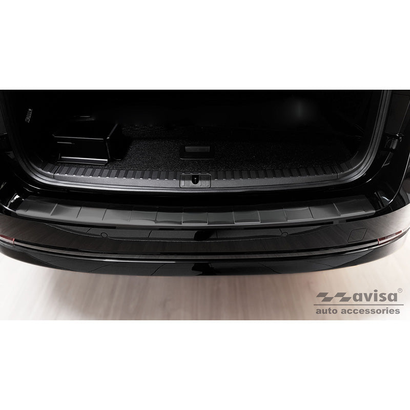 Avisa, Rear Bumper Protector, Black, Stainless Steel, Fits Skoda Octavia IV Kombi 2020-2024 & FL 2024- (incl. RS, excl. Scout) 'Ribs'