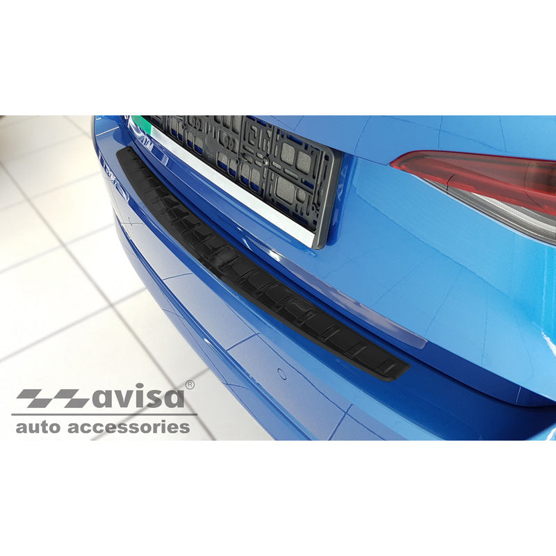 Avisa, Rear bumper protector, Black, Stainless steel, fits Skoda Octavia IV Liftback 2020-2024 & FL 2024- 'Ribs'