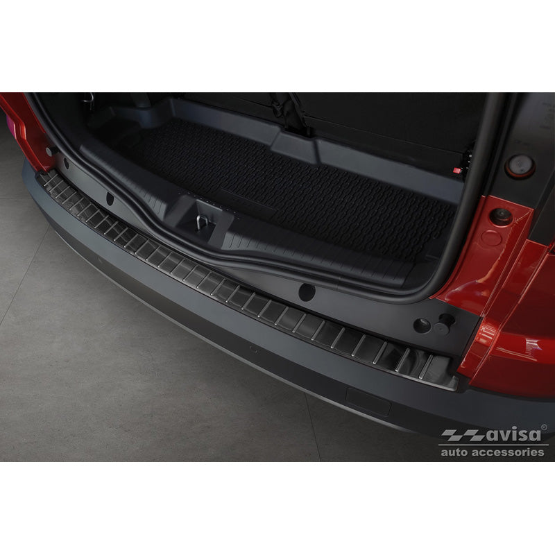 Avisa, Rear bumper protector, Black, Stainless steel, fits Dacia Jogger 2022- 'Ribs'