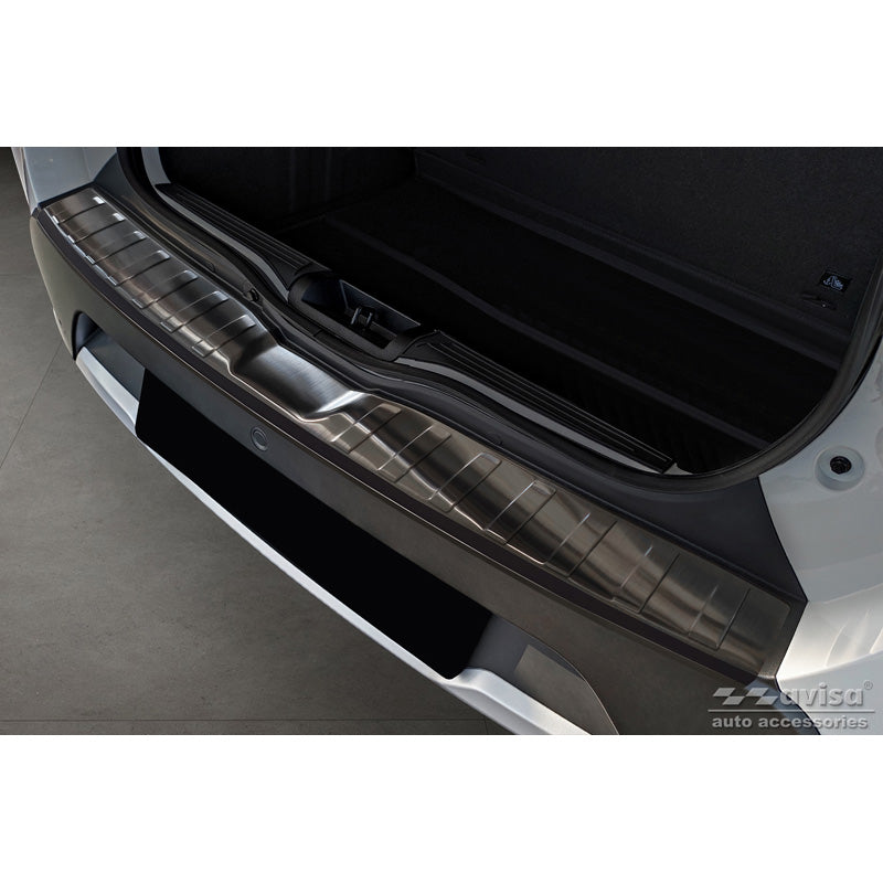 Avisa, Rear bumper protector, Black, Stainless steel, fits Dacia Spring 2020- 'Ribs'