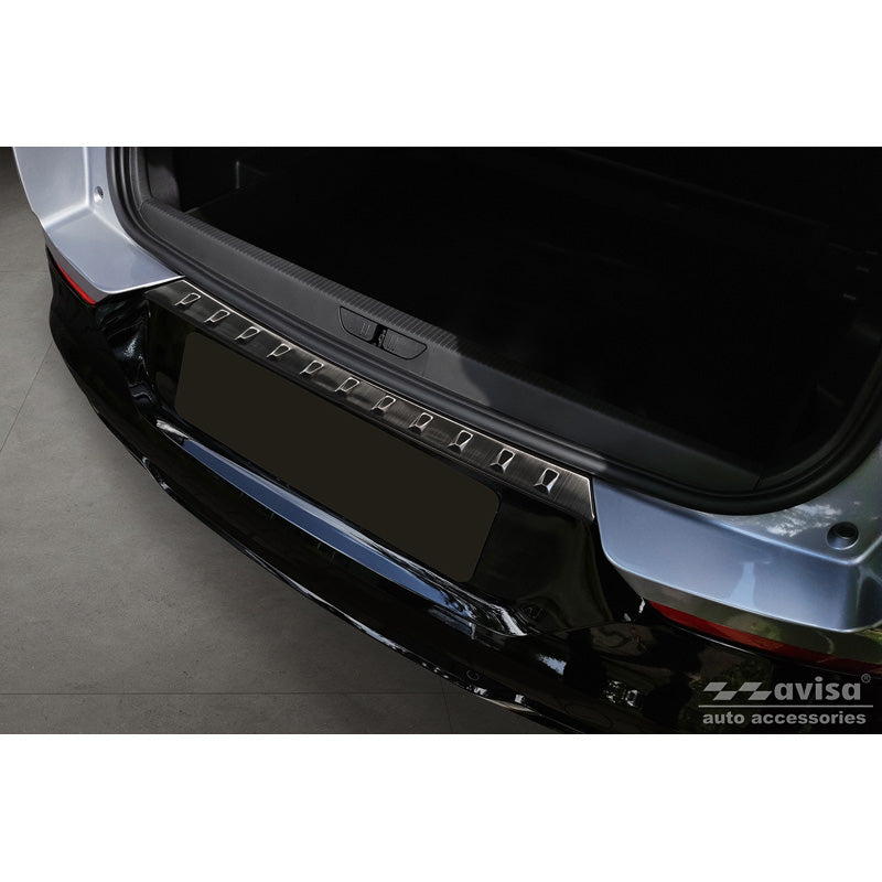 Avisa, Rear bumper protector, Black, Stainless steel, fits Opel Grandland X Facelift 2021- 'Ribs'