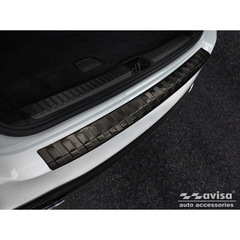 Avisa, achterbumperbeschermer, zwart, roestvrij staal, past op Mercedes GLS (X167) 2019-2023 & FL 2023- 'Ribs'