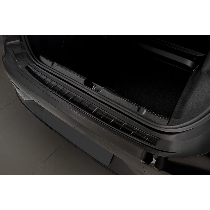 Avisa, Rear Bumper Protector, Black, Stainless Steel, Fits Mercedes EQE (V295) 2022- 'Ribs'