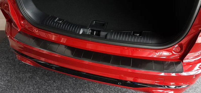 Avisa, Rear Bumper Protector, Black, Stainless Steel, Fits Ford Kuga III ST-Line/Vignale/Hybrid ST-Line 2019-2024 & FL 2024- 'Ribs'
