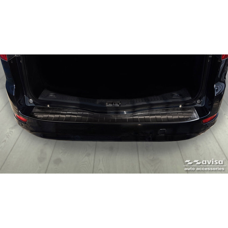 Avisa, Rear Bumper Protector, Black, Stainless Steel, Fits Ford Mondeo IV Wagon Facelift 2010-2014 'Ribs'