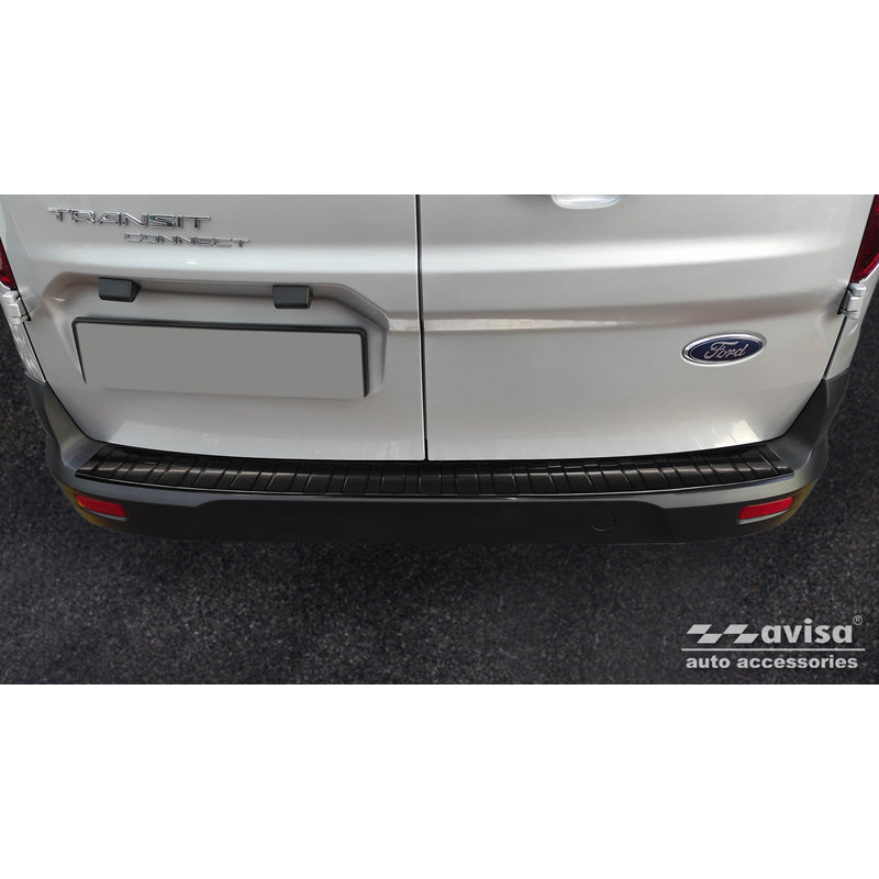 Avisa, Rear Bumper Protector, Black, Stainless Steel, Fits Ford Tourneo Connect/Transit Connect 2014-2017 & FL 2017-2022 'Ribs'