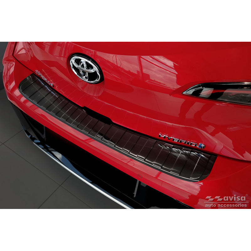 Avisa, Rear Bumper Protector, Black, Stainless Steel, Fits Toyota Corolla XII HB 2019- (incl. GR-Sport) 'Ribs'