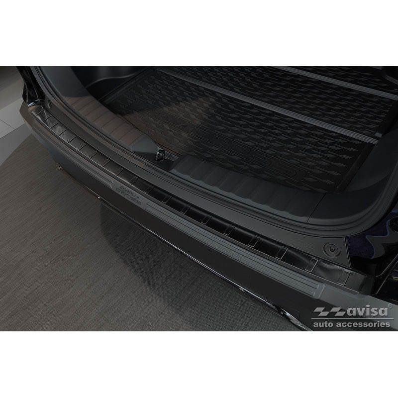 Avisa, Rear Bumper Protector, Black, Stainless Steel, Fits Toyota Corolla Cross 2022- 'Ribs'