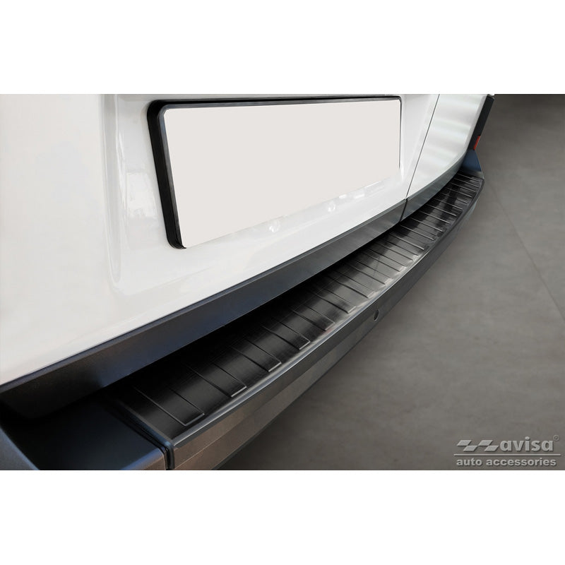Avisa, protège-pare-chocs arrière, noir, acier inoxydable, compatible avec Volkswagen Crafter & MAN TGE 2017- 'Ribs' ('XL'-version)