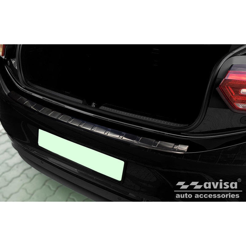 Avisa, Rear Bumper Protector, Black, Stainless Steel, Fits Volkswagen ID.3 2020-2023 & FL 2023- 'Ribs'