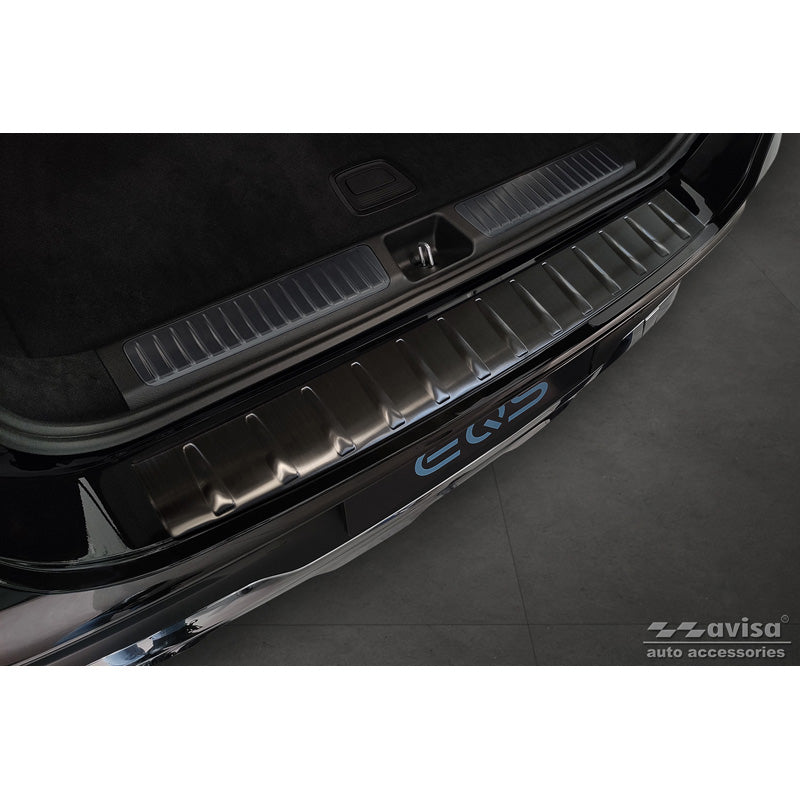 Avisa, protège-pare-chocs arrière, noir, acier inoxydable, compatible avec Mercedes EQS SUV (X296) 2022- 'Ribs'