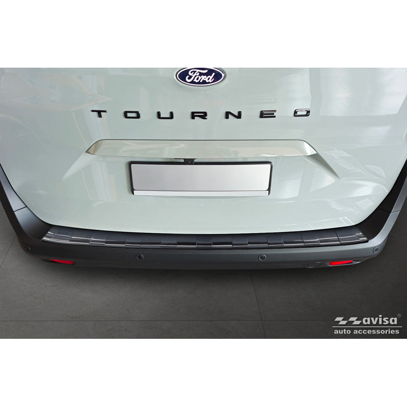 Avisa, achterbumperbeschermer, zwart roestvrij staal, past op Ford Tourneo Courier II / Transit Courier II 2023-, 'Ribs'