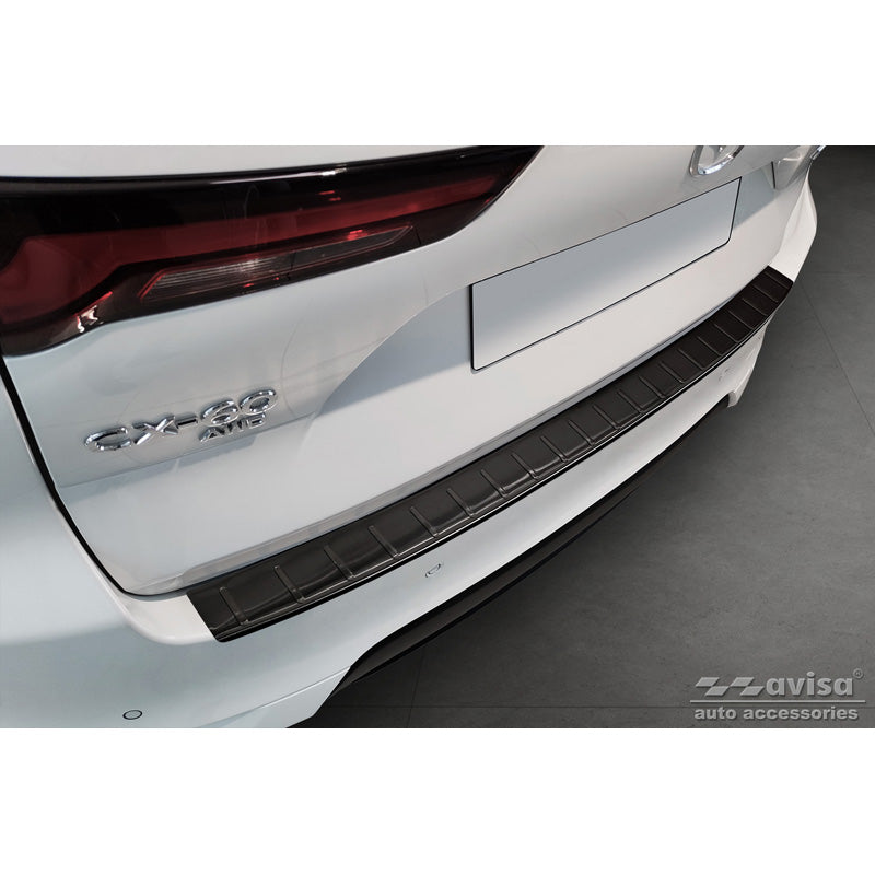 Avisa, Achterbumperbeschermer, Zwart, Roestvrij staal, geschikt voor Mazda CX-60 (KH) 2022- 'Ribs'