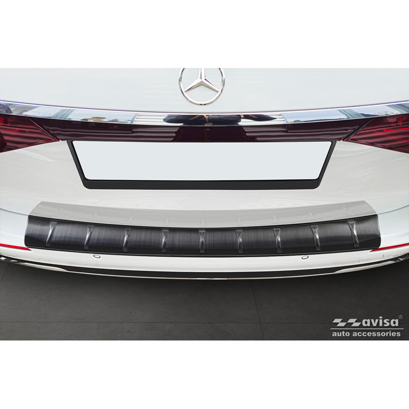 Avisa, Rear Bumper Protector, Black Stainless Steel, Fits Mercedes E-Class (S214) Estate 2023-, 'Ribs'