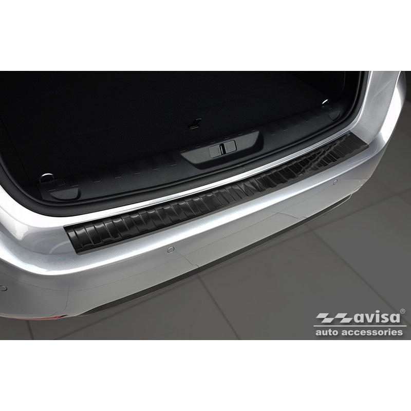 Avisa, protège-pare-chocs arrière, noir, acier inoxydable, compatible avec Peugeot 308 II SW 2013-2017 & restylage 2017-2021 'Ribs'