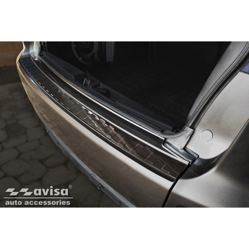 Avisa, Rear bumper protector, Black, Stainless steel, Fits Mitsubishi Outlander II / Citroën C-Crosser / Peugeot 4007 2006-2012 'Ribs'