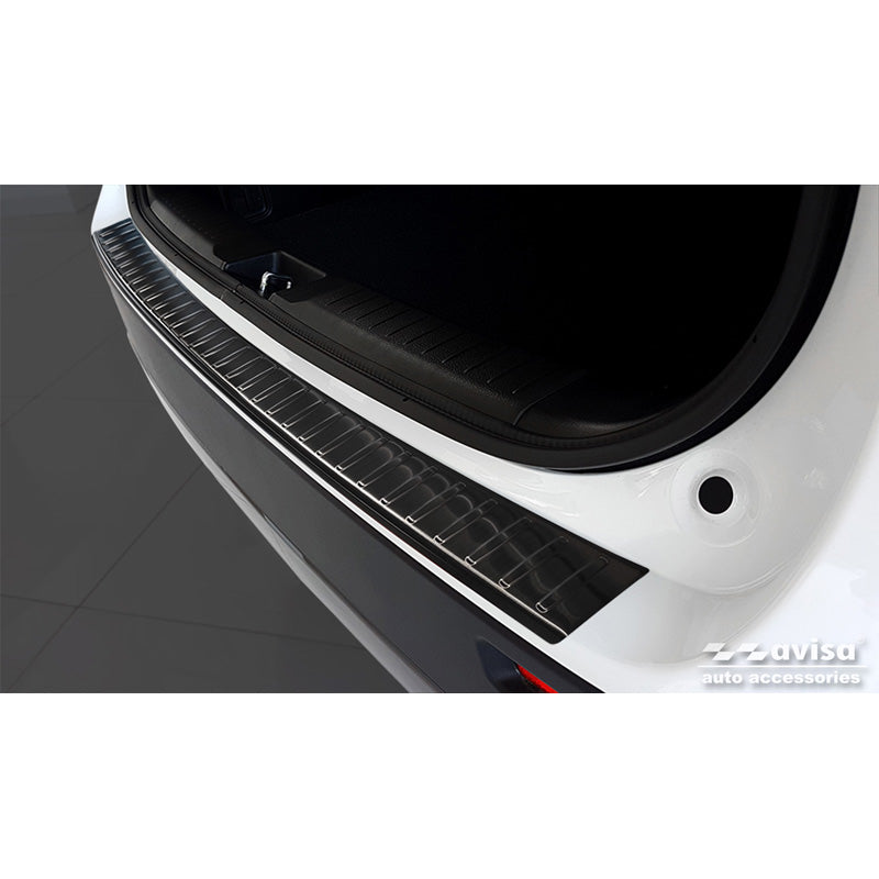 Avisa, protège-pare-chocs arrière, noir, acier inoxydable, compatible avec Suzuki Vitara II 2015-2018 & FL 2018- incl. Hybrid 'Ribs'