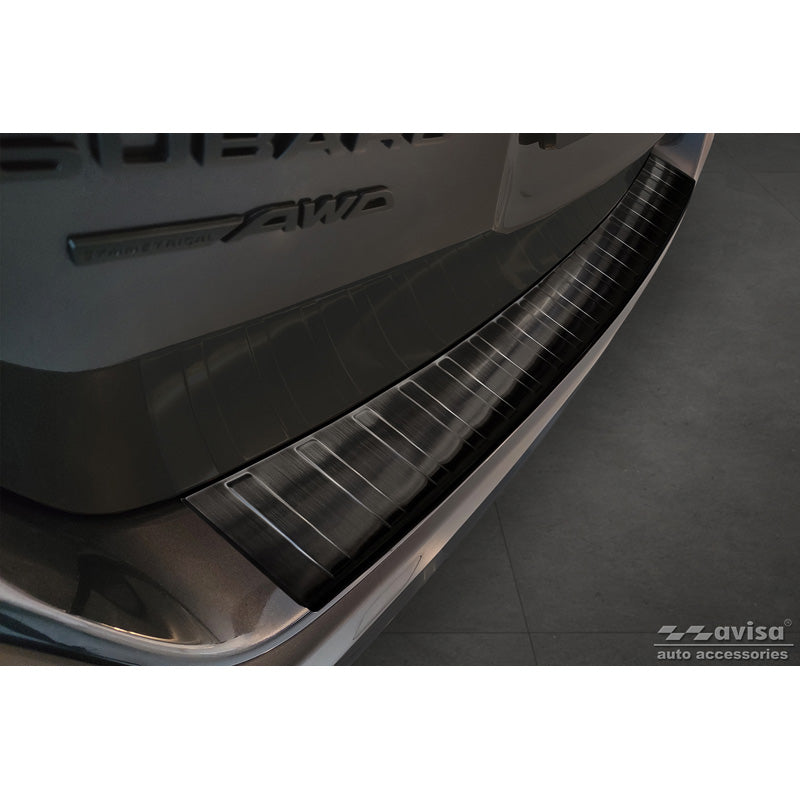 Avisa, Achterbumperbeschermer, Zwart, roestvrij staal, past op Subaru Outback (BT) 2020- 'Ribben'