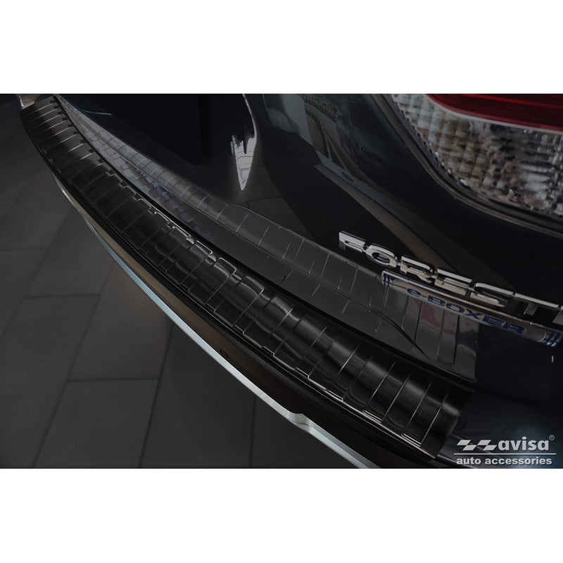 Avisa, Rear Bumper Protector, Black, Stainless Steel, Fits Subaru Forester (SK) 2018- 'Ribs'