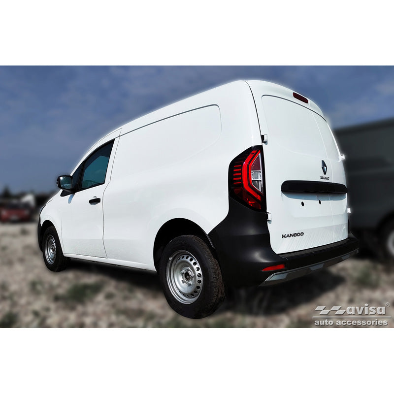 Avisa, Achterbumperbeschermer, Zwart, roestvrij staal, past op Renault Kangoo III Furgon & Nissan Townstar 2021- 'Ribben'