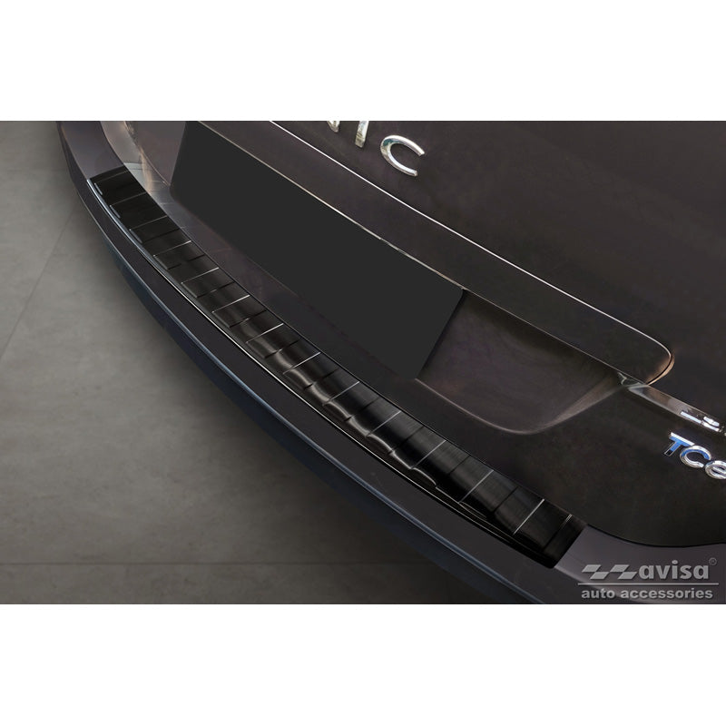 Avisa, Rear Bumper Protector, Black, Stainless Steel, Fits Renault Grand Scenic 2009-2013 & FL 2013-2016 'Ribs'
