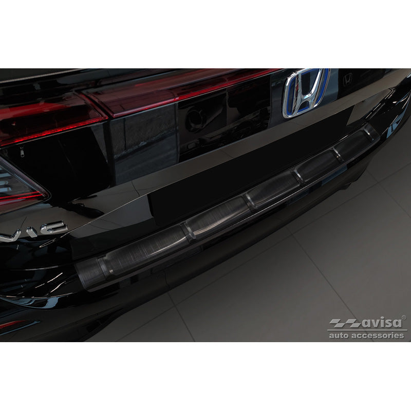 Avisa, Rear Bumper Protector, Black, Stainless Steel, Fits Honda Civic XI HB 2022- 'Ribs'