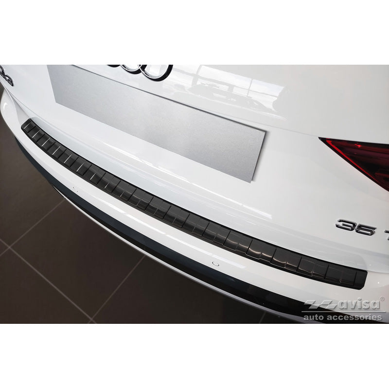 Avisa, Rear Bumper Protector, Black, Stainless Steel, Fits Audi Q3 II 2019- incl. S-Line 'Ribs'