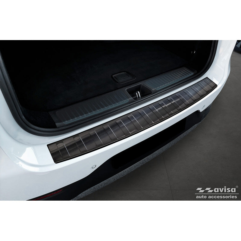 Avisa, Rear Bumper Protector, Black, Stainless Steel, Fits Mercedes EQE SUV (X294) 2022- 'Ribs'