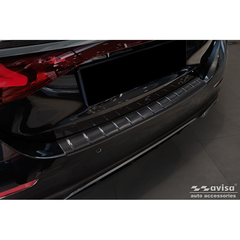 Avisa, Rear bumper protector, Black, Stainless steel, fits Mercedes E-Class W214 Sedan 2023- 'Ribs'