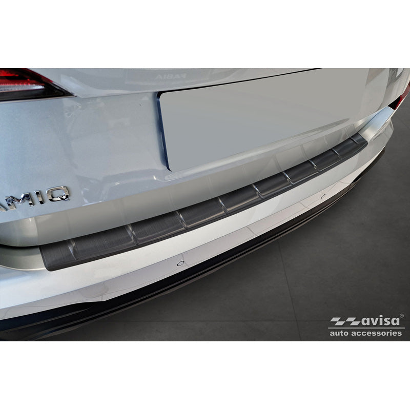 Avisa, achterbumperbeschermer, zwart, roestvrij staal, past op Skoda Kamiq Facelift 2023- 'Ribs'