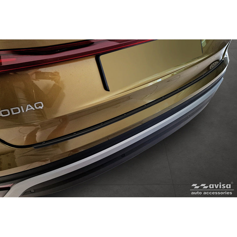 Avisa, Rear bumper protector, Black, Stainless steel, fits Skoda Kodiaq II (PS7) 2024- 'Ribs'