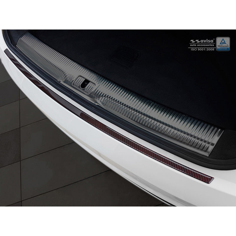 Avisa, Rear bumper protector, Carbon, fits Audi Q3 2011-2015 & 2015- Red-Black Carbon