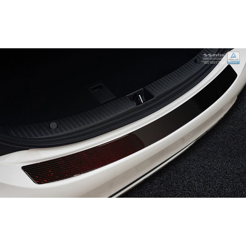 Avisa, Rear bumper protector, Carbon, fits Mercedes CLS (C218) 2014-2018 Red-Black Carbon