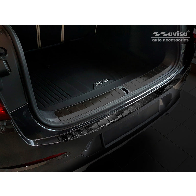 Avisa, achterbumperbeschermer, 3D echt carbon, past op BMW X4 (G02) 2018-