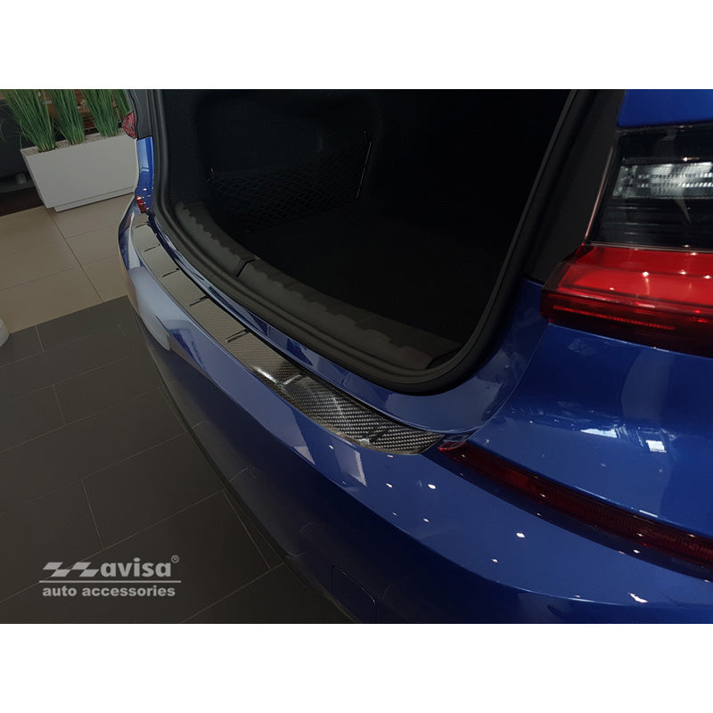 Avisa, protège-pare-chocs arrière, carbone véritable 3D, compatible avec BMW 3-Series G20 Sedan M-Package 2019-