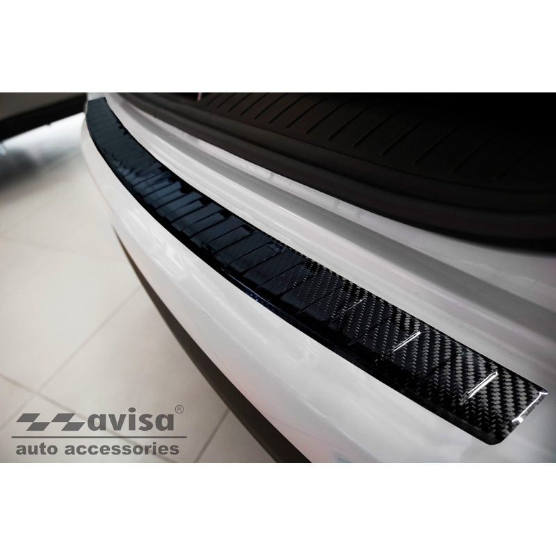 Avisa, Rear bumper protector, 3D genuine carbon, fits Kia Sportage IV Facelift 2018-2021 'Ribs'