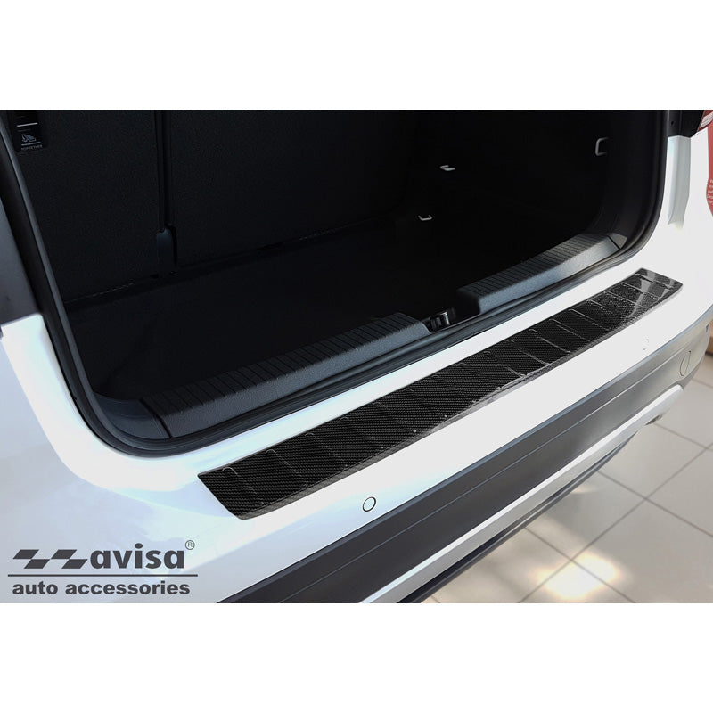 Avisa, protège-pare-chocs arrière, carbone véritable 3D, compatible avec Volkswagen T-Cross 2019-2024 & FL 2024- 'Ribs'