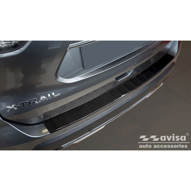 Avisa, Rear bumper protector, 3D genuine carbon, fits Nissan X-Trail III (T32) Facelift 2017-2021 'Ribs'