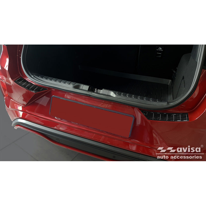 Avisa, Rear bumper protector, 3D genuine carbon, fits Ford Puma 2019- 2-piece