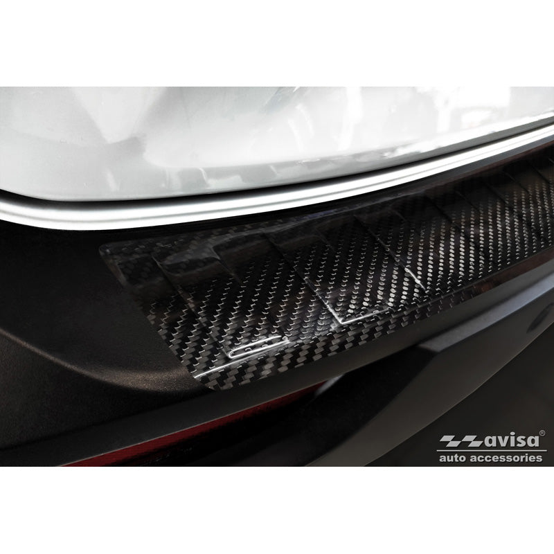 Avisa, Rear bumper protector, 3D genuine carbon, fits Mazda MX-30 2020- 'Ribs'