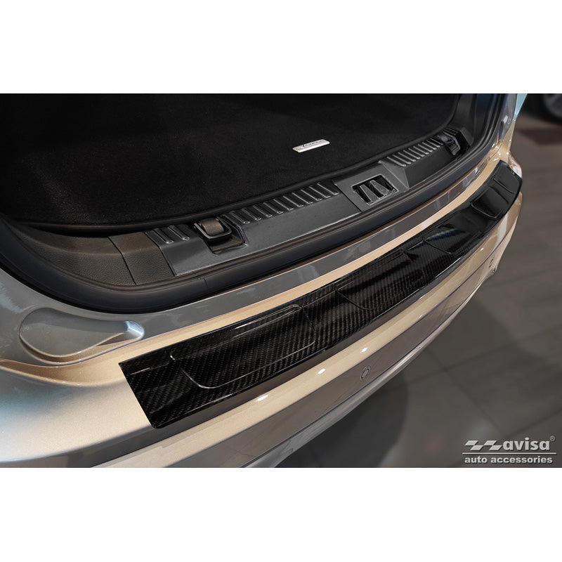 Avisa, Rear bumper protector, 3D genuine carbon, fits Ford Edge II Facelift 2018- incl. ST-Line & Vignale 'Ribs'
