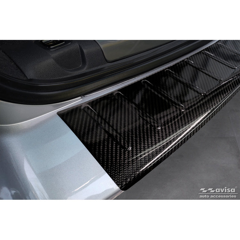 Avisa, Rear bumper protector, 3D genuine carbon, fits Peugeot 508 I SW 2011-2014 & Facelift 2014-2018 'Ribs'