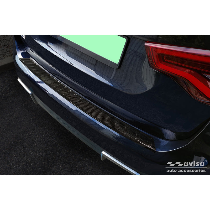 Avisa, Rear bumper protector, 3D genuine carbon, fits BMW iX3 (G08) 2020- 'Ribs'