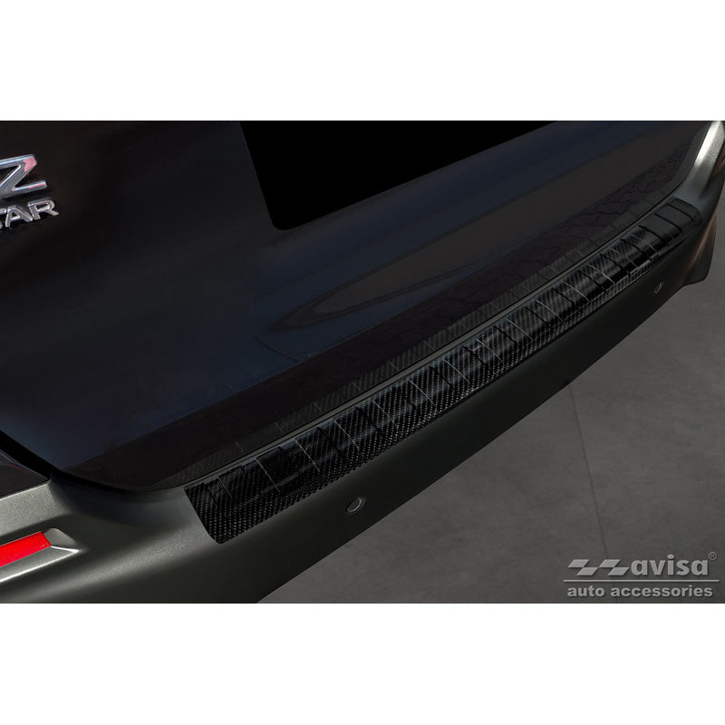 Avisa, achterbumperbescherming, 3D echt carbon, past op Honda Jazz Crosstar Hybrid 2020- 'Ribs'