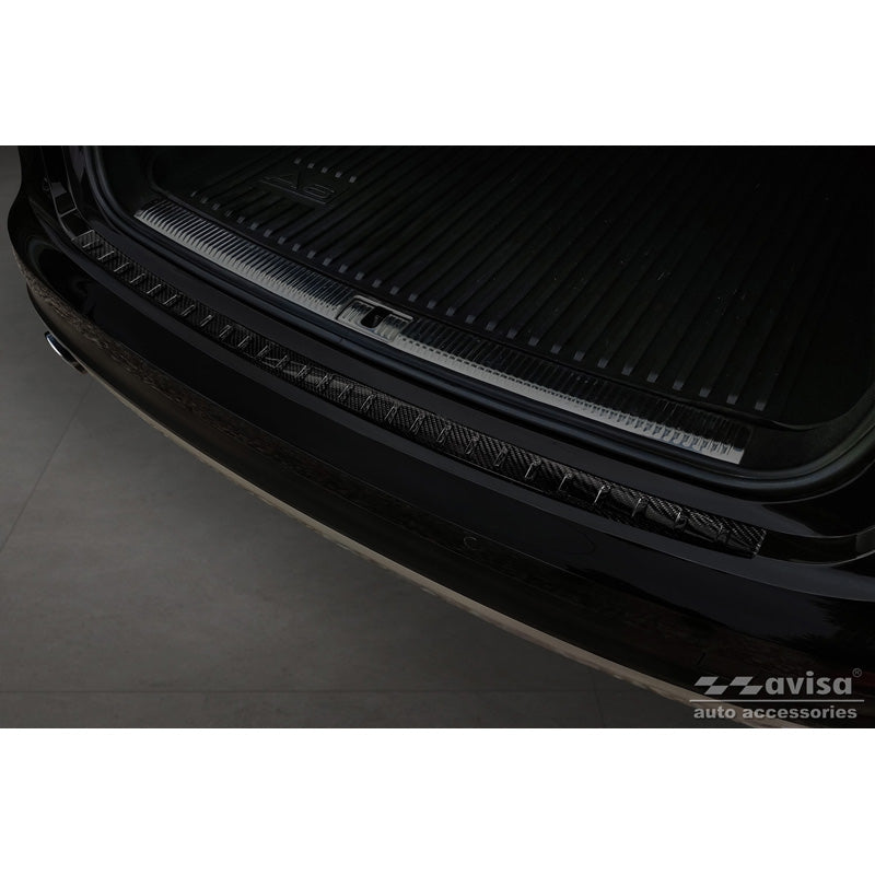 Avisa, achterbumperbescherming, 3D echt carbon, past op Audi A6 Allroad 2012-2018 'Ribs'
