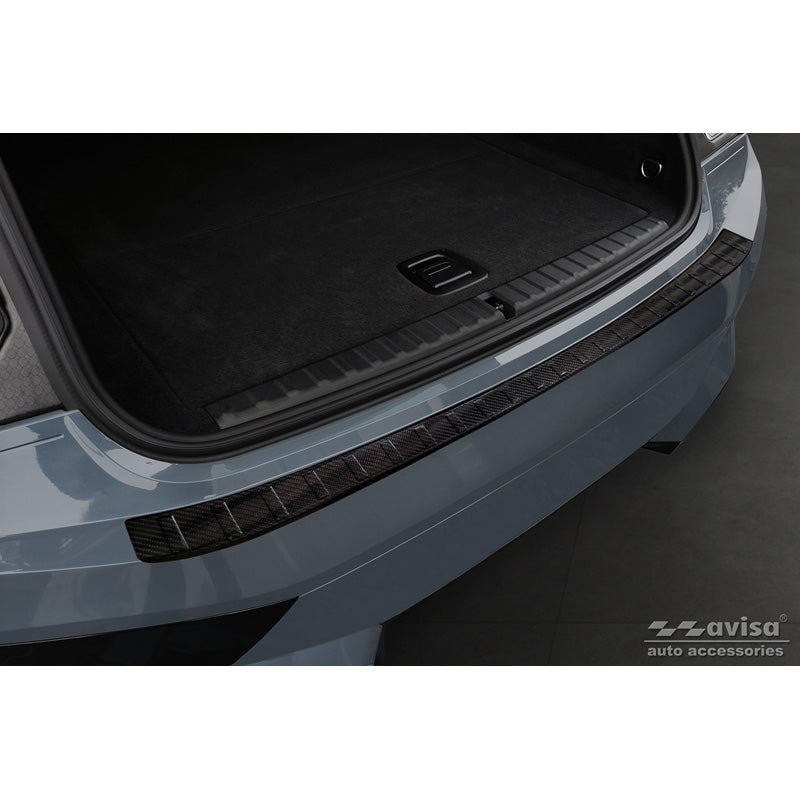 Avisa, Rear bumper protector, 3D genuine carbon, fits BMW iX (I20) 2021- 'Ribs'