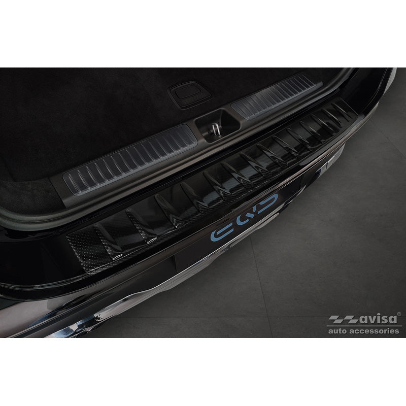 Avisa, Protection de pare-chocs arrière, carbone véritable 3D, compatible avec Mercedes EQS SUV (X296) 2022- 'Ribs'